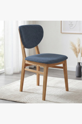 Eiche Esszimmerstuhl mit gepolstertem Sitz - Stoff Anthrazit Easy Clean